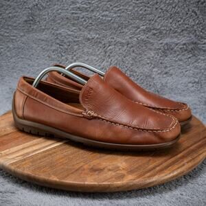 Ecco Brown Leather Slip On Driving Moc Loafers Men’s Eu 44 US 10 Classic
